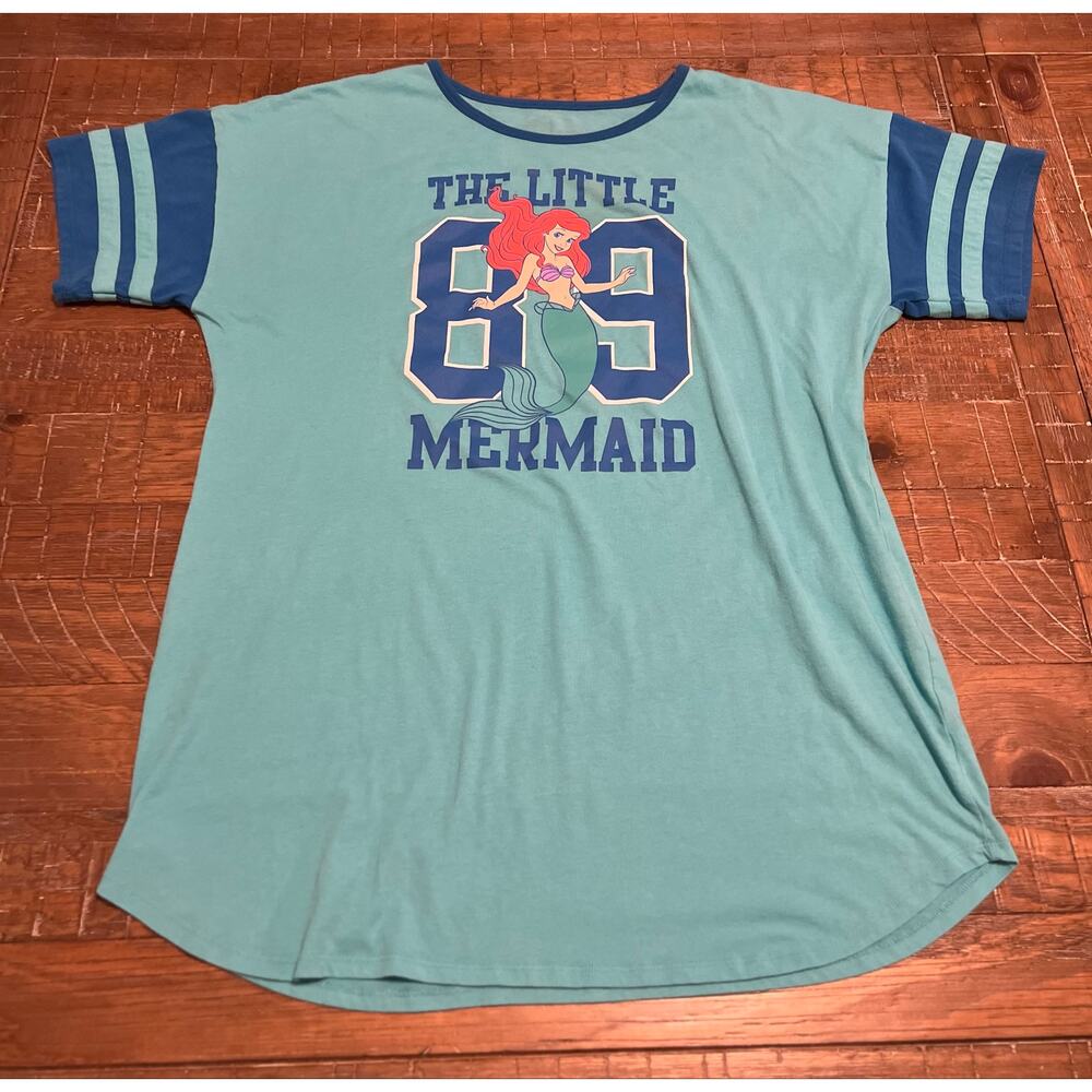 The Little Mermaid Nightgown Size Large XL 14-18 Disney Ariel 89 Sleep Shirt - Picture 3 of 8